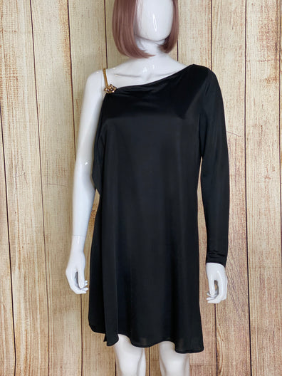 Chain Embellished One Shoulder Dress